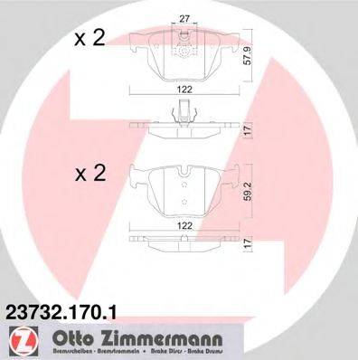 ZIMMERMANN 237321701 Комплект тормозных колодок, дисковый тормоз