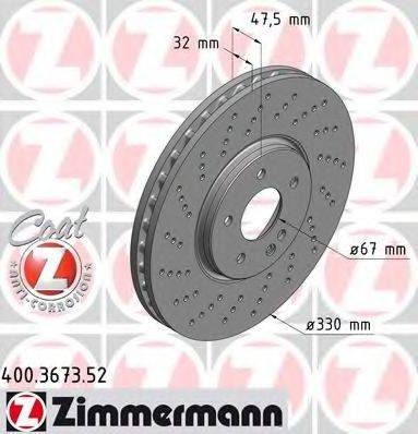 Тормозной диск ZIMMERMANN 400.3673.52