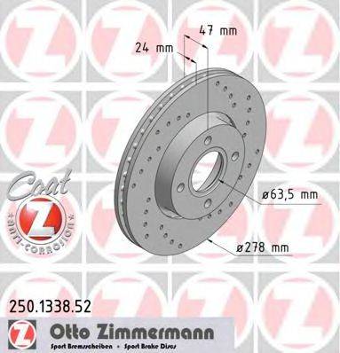 гальмівний диск ZIMMERMANN 250.1338.52