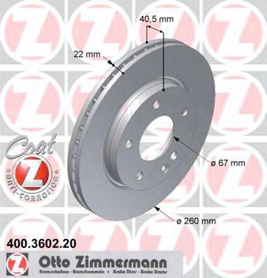 ZIMMERMANN 400360220 Тормозной диск