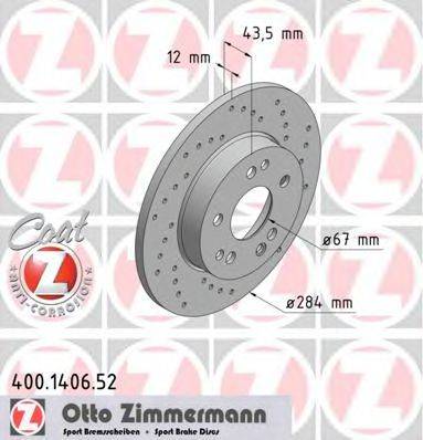гальмівний диск ZIMMERMANN 400.1406.52