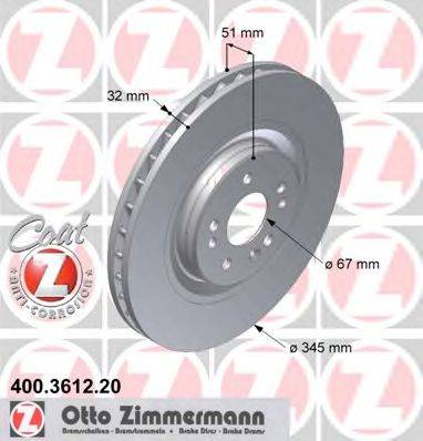 ZIMMERMANN 400361220 гальмівний диск