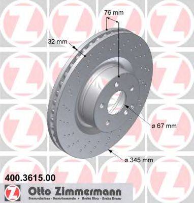ZIMMERMANN 400361500 Тормозной диск