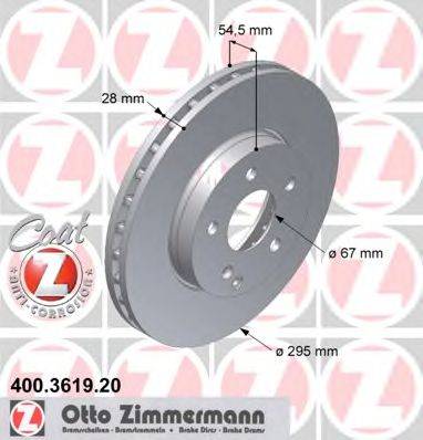 Тормозной диск ZIMMERMANN 400.3619.20