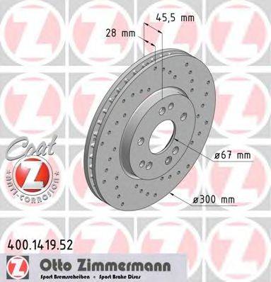 ZIMMERMANN 400141952 Тормозной диск
