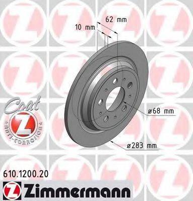 Тормозной диск ZIMMERMANN 610.1200.20