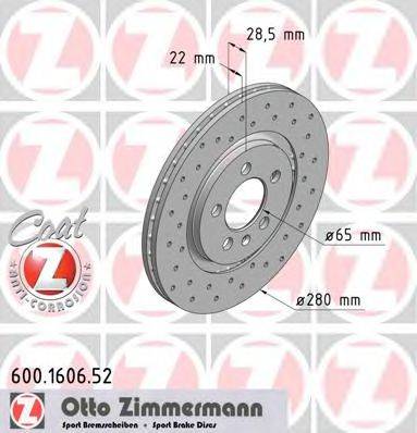 ZIMMERMANN 600160652 гальмівний диск