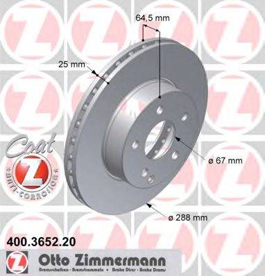 ZIMMERMANN 400365220 Тормозной диск