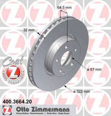ZIMMERMANN 400366420 гальмівний диск