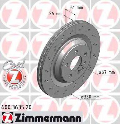 ZIMMERMANN 400363520 гальмівний диск
