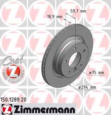 Тормозной диск ZIMMERMANN 150.1289.20