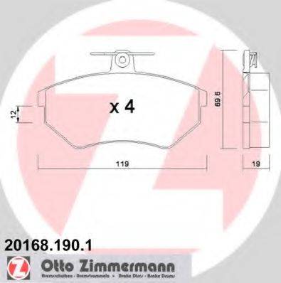 ZIMMERMANN 201681901 Комплект тормозных колодок, дисковый тормоз