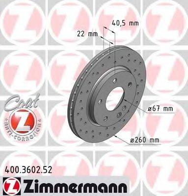 ZIMMERMANN 400360252 Тормозной диск