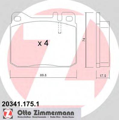 ZIMMERMANN 203411751 Комплект тормозных колодок, дисковый тормоз