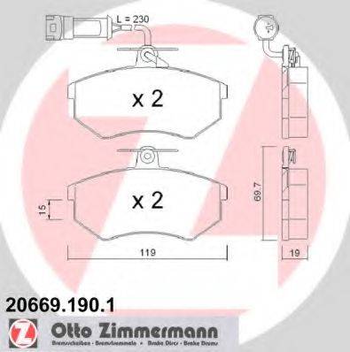 ZIMMERMANN 206691901 Комплект тормозных колодок, дисковый тормоз