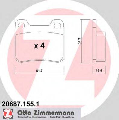 ZIMMERMANN 206871551 Комплект тормозных колодок, дисковый тормоз