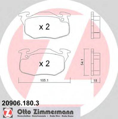ZIMMERMANN 209061803 Комплект тормозных колодок, дисковый тормоз