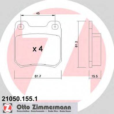 ZIMMERMANN 210501551 Комплект тормозных колодок, дисковый тормоз