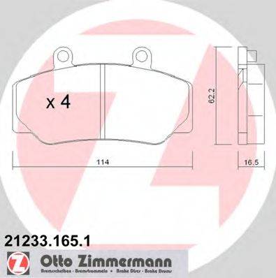ZIMMERMANN 212331651 Комплект тормозных колодок, дисковый тормоз