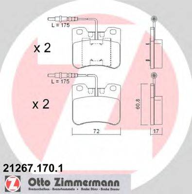 ZIMMERMANN 212671701 Комплект тормозных колодок, дисковый тормоз