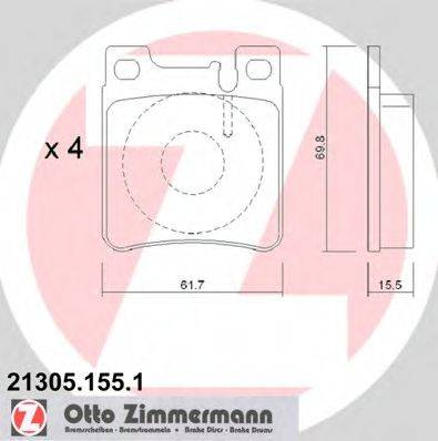 ZIMMERMANN 213051551 Комплект тормозных колодок, дисковый тормоз
