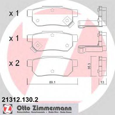 ZIMMERMANN 213121302 Комплект гальмівних колодок, дискове гальмо
