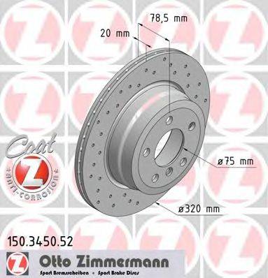 ZIMMERMANN 150345052 Тормозной диск
