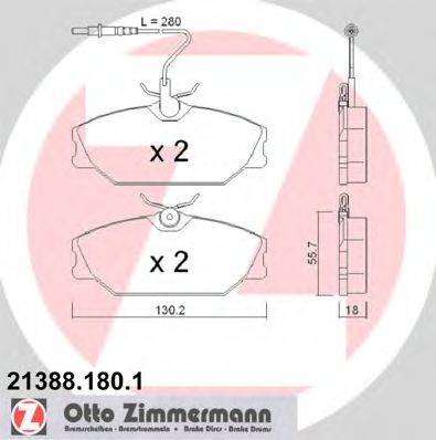 ZIMMERMANN 213881801 Комплект тормозных колодок, дисковый тормоз