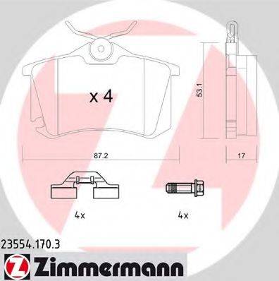ZIMMERMANN 235541703 Комплект тормозных колодок, дисковый тормоз