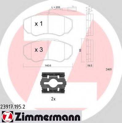ZIMMERMANN 239171952 Комплект тормозных колодок, дисковый тормоз
