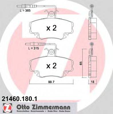 ZIMMERMANN 214601801 Комплект тормозных колодок, дисковый тормоз