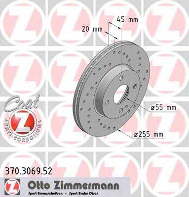 гальмівний диск ZIMMERMANN 370.3069.52