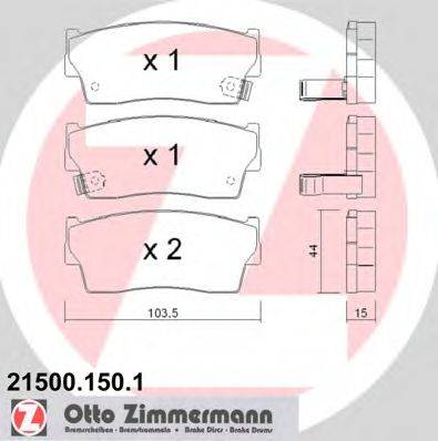 ZIMMERMANN 215001501 Комплект тормозных колодок, дисковый тормоз