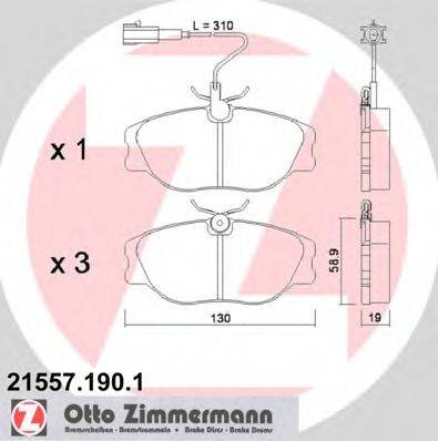 ZIMMERMANN 215571901 Комплект тормозных колодок, дисковый тормоз