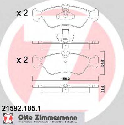 ZIMMERMANN 215921851 Комплект тормозных колодок, дисковый тормоз