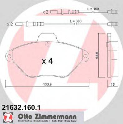 ZIMMERMANN 216321601 Комплект тормозных колодок, дисковый тормоз