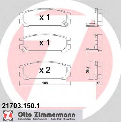ZIMMERMANN 217031501 Комплект тормозных колодок, дисковый тормоз