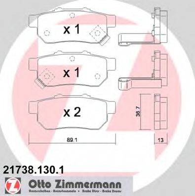 ZIMMERMANN 217381301 Комплект тормозных колодок, дисковый тормоз