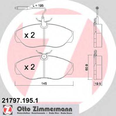 ZIMMERMANN 217971951 Комплект тормозных колодок, дисковый тормоз