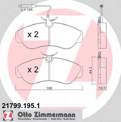 ZIMMERMANN 217991951 Комплект тормозных колодок, дисковый тормоз