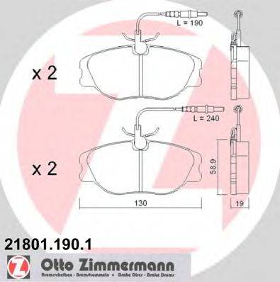 ZIMMERMANN 218011901 Комплект тормозных колодок, дисковый тормоз