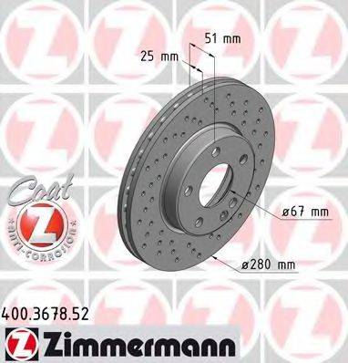 Тормозной диск ZIMMERMANN 400.3678.52