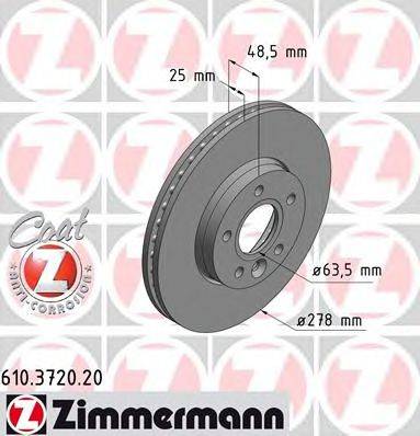 ZIMMERMANN 610372020 Тормозной диск