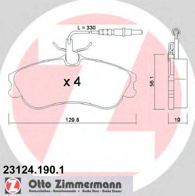 ZIMMERMANN 231241901 Комплект тормозных колодок, дисковый тормоз