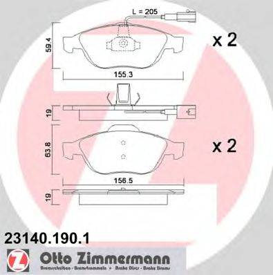 ZIMMERMANN 231401901 Комплект тормозных колодок, дисковый тормоз