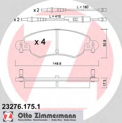 ZIMMERMANN 232761751 Комплект тормозных колодок, дисковый тормоз