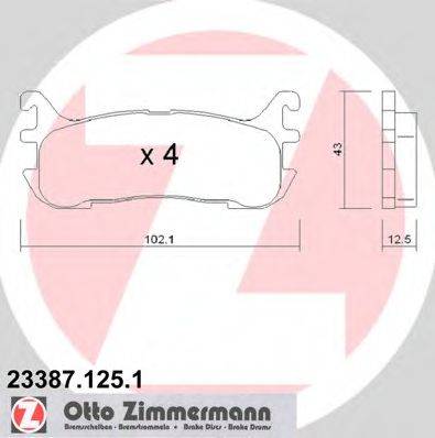 ZIMMERMANN 233871251 Комплект тормозных колодок, дисковый тормоз