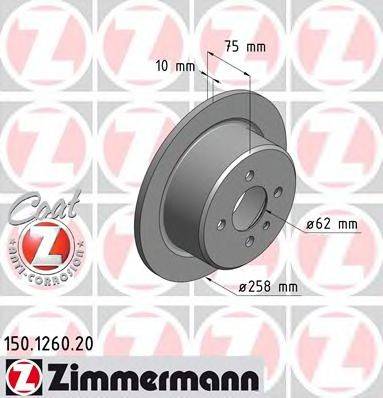 ZIMMERMANN 150126020 гальмівний диск