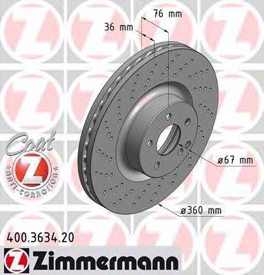 Тормозной диск ZIMMERMANN 400.3634.20