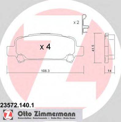 ZIMMERMANN 235721401 Комплект тормозных колодок, дисковый тормоз